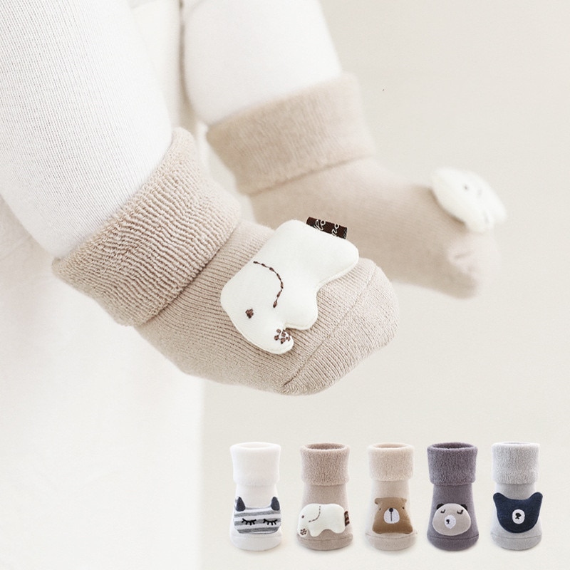 Cartoon Baby Socks Cotton Animal Design Children Socks Anti-slip Newborn Kids Socks Accessories