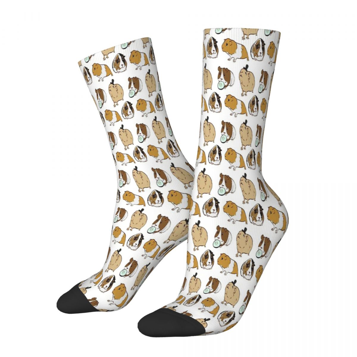 Men's Socks Meme Pattern Retro Harajuku Guinea Pig Cavia Porcellus Animal Hip Hop Novelty Casual Crew Crazy Sock Gift