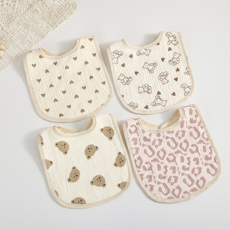 Cotton Baby Bibs Solid Color Infant Bib Newborn Burp Cloths Bandana Scarf for Kids Newborn Boy Girls Feeding Saliva Towel
