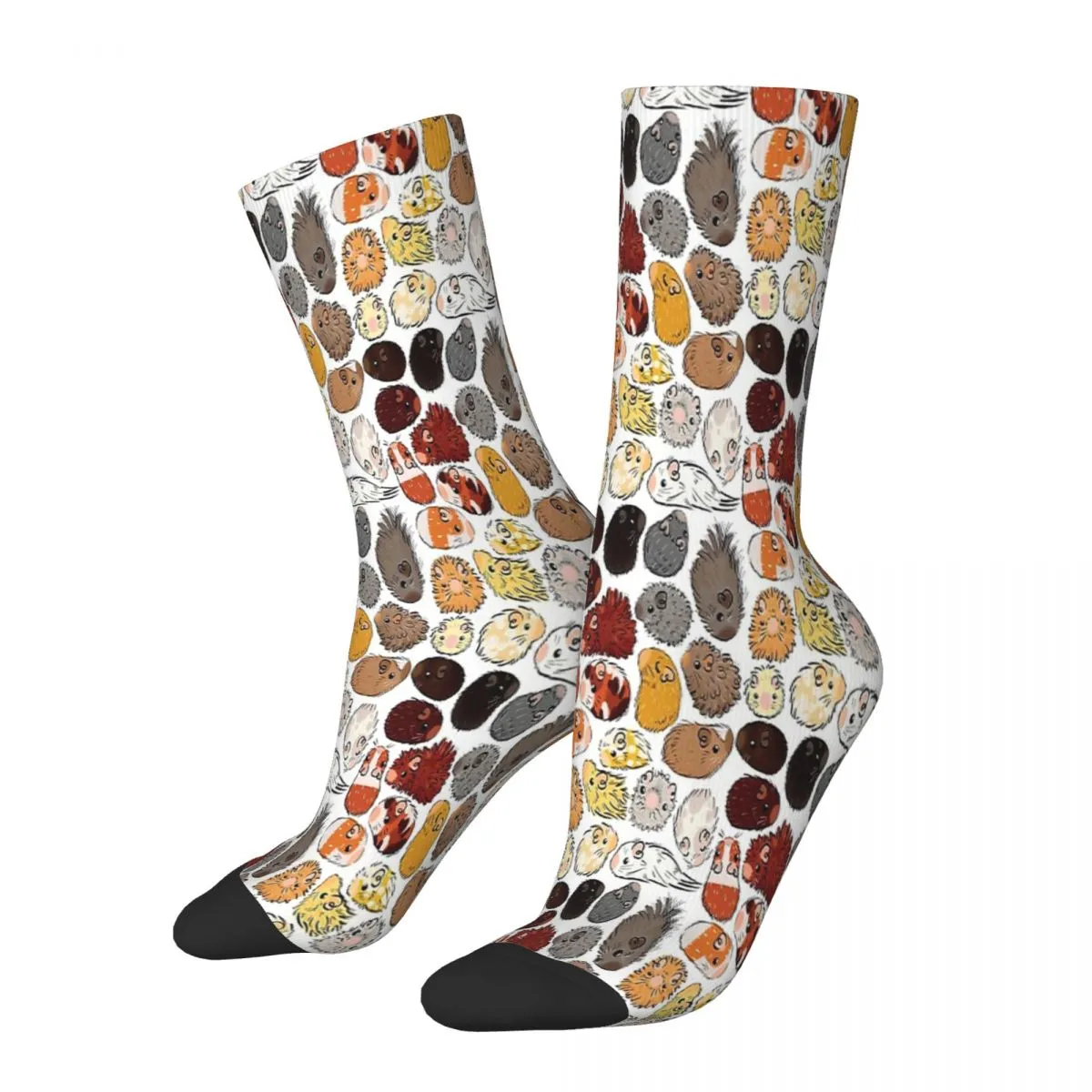 Hip Hop Vintage Gradient Crazy Men's Socks Unisex Guinea Pig Cavia Porcellus Animal Street Style Printed Crew Sock Boys