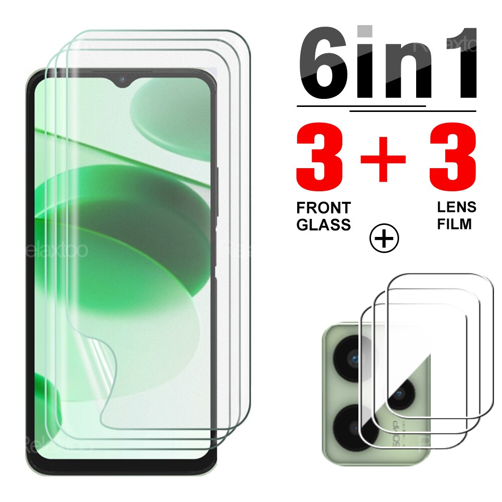 6IN1 Soft Full Cover Hydrogel Films For Oppo Realme C35 C31 Camera Lens Films for raelme C25 C21 C15 C11 2021 Screen Protection