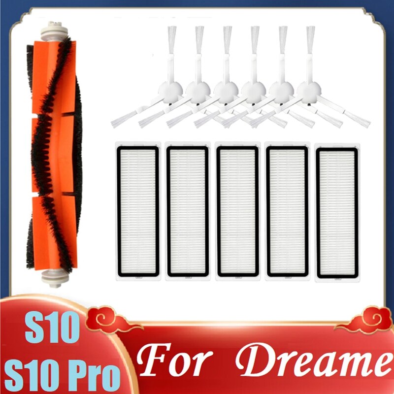 Accessories Kit For Dreame S10/S10 Pro Robot Vacuum Cleaner Washable HEPA Filter Main Side Brush Floor Cleaning