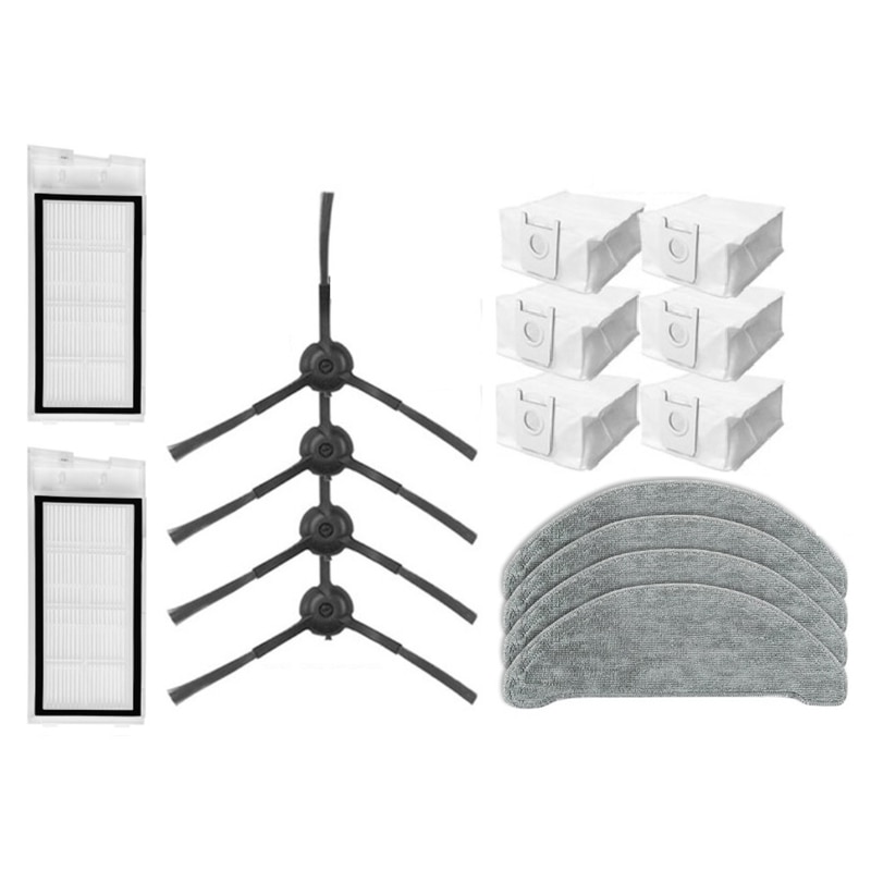 16Pcs For Roidmi Eve Plus Vacuum Cleaner Side Brush Mop Cloth Dust Bag Washable HEPA Filter Replacement Accessories