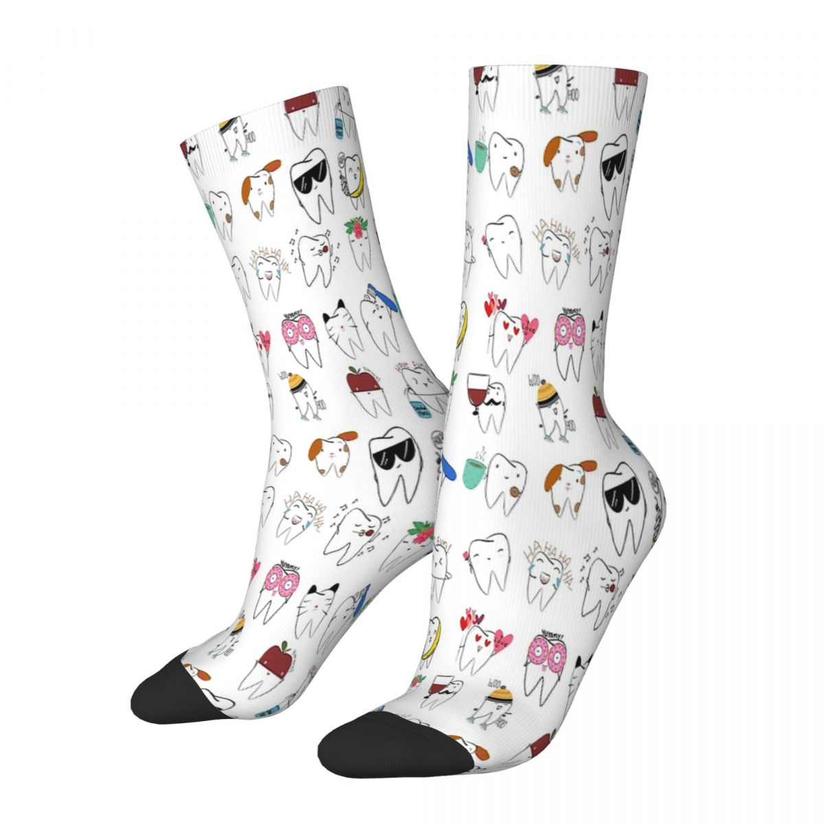 Mix Molar Tooth Teeth Dental Braces Stomatology Department Socks Male Mens Women Spring Stockings Printed