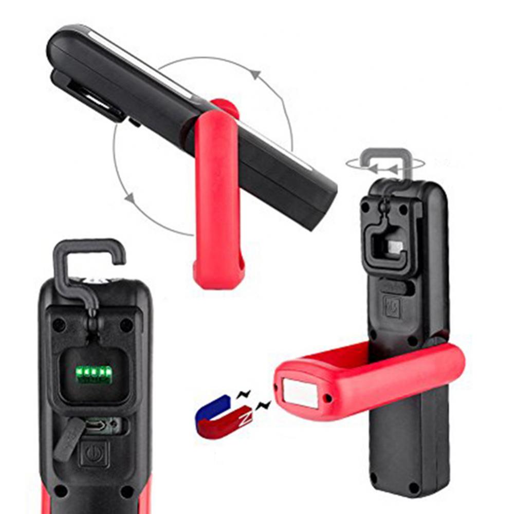 Portable LED Magnetic USB Rechargeable COB Flashlight Work Light Torch Light