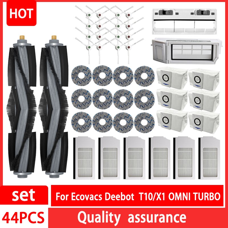 For Ecovacs Deebot X1 OMNI T10 TURBO Vacuum Cleaner Robot Filter Side Brush Cloth Spare Parts Dust Box Accessories
