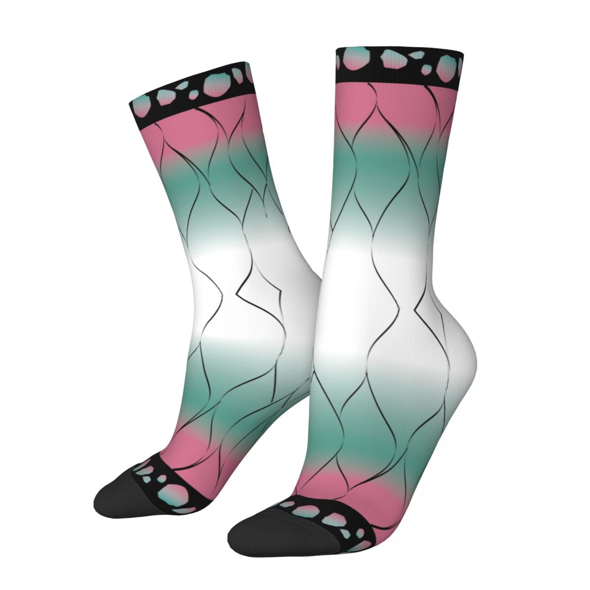 Harajuku Shinobu Koch Pattern Socks Comfortable Demon Slayer Kimetsu no Yaiba High Quality Women's Socks Winter Christmas G