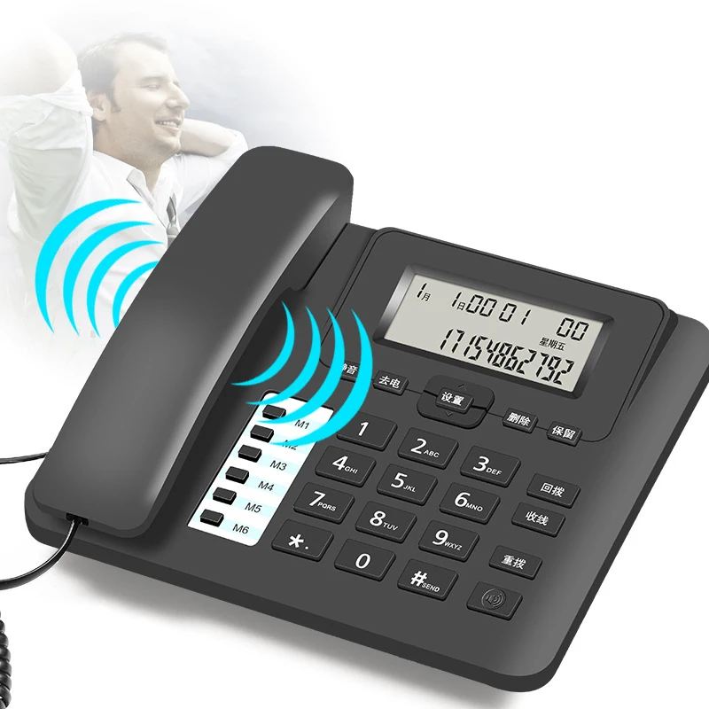 Corded Speakerphone Caller ID Landline Phones for Home Office, with 6 Memory Keys, Adjustable Volume & Ringtones, Hold, Alar