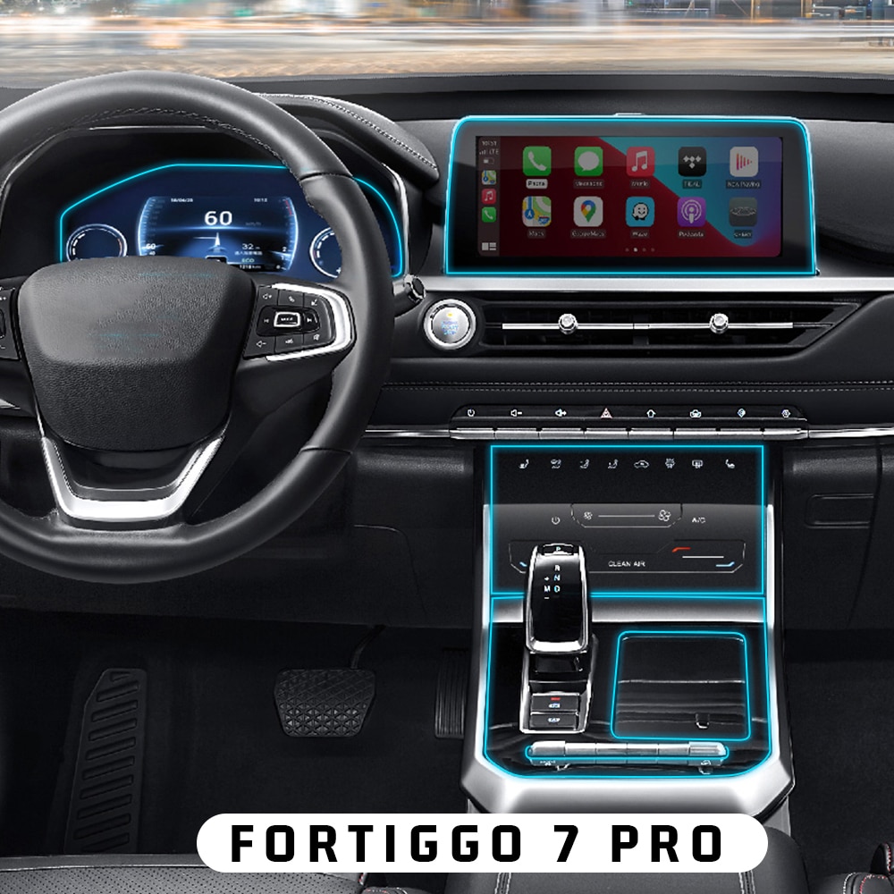 For Chery Tiggo 7 Pro 2020 2021 2022 TPU Gearbox Panel Film Dashboard Protective Sticker Interior Anti-Scratch Car Accessories