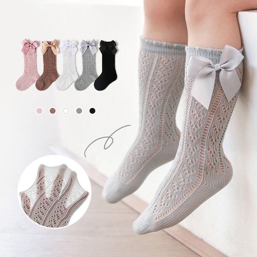 Baby Girl Socks Toddler Baby Bow Cotton Summer Mesh Knee Socks Newborn Infant Non-slip Long Socks Pantyhose Tights