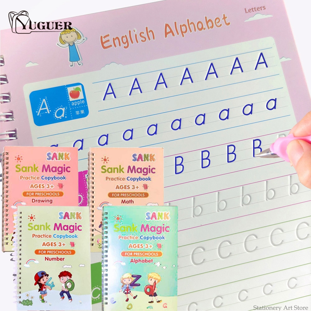 Calligraphy SANK Montessori Magic Book Reusable Copybook Children's Notebook For Calligraphy Handwriting Copybook Writing G