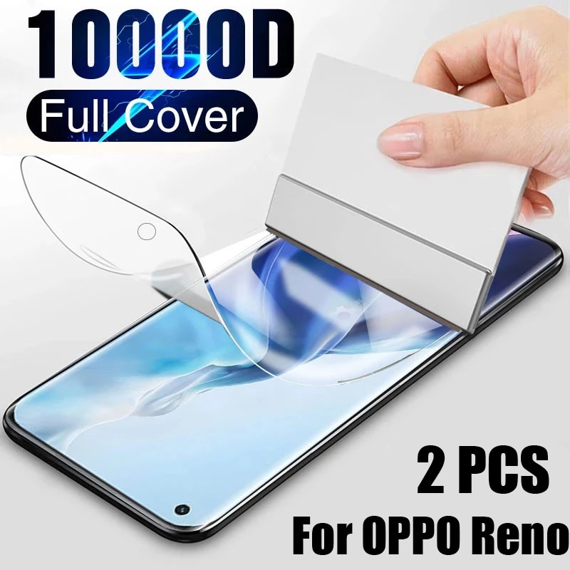 2PCS Full Cover Screen Protector For OPPO Reno 8 7 6 5 5Z 4 4Z 3 2 2Z Pro Plus HD Hydrogel Film For Reno 10X Zoom ACE 2