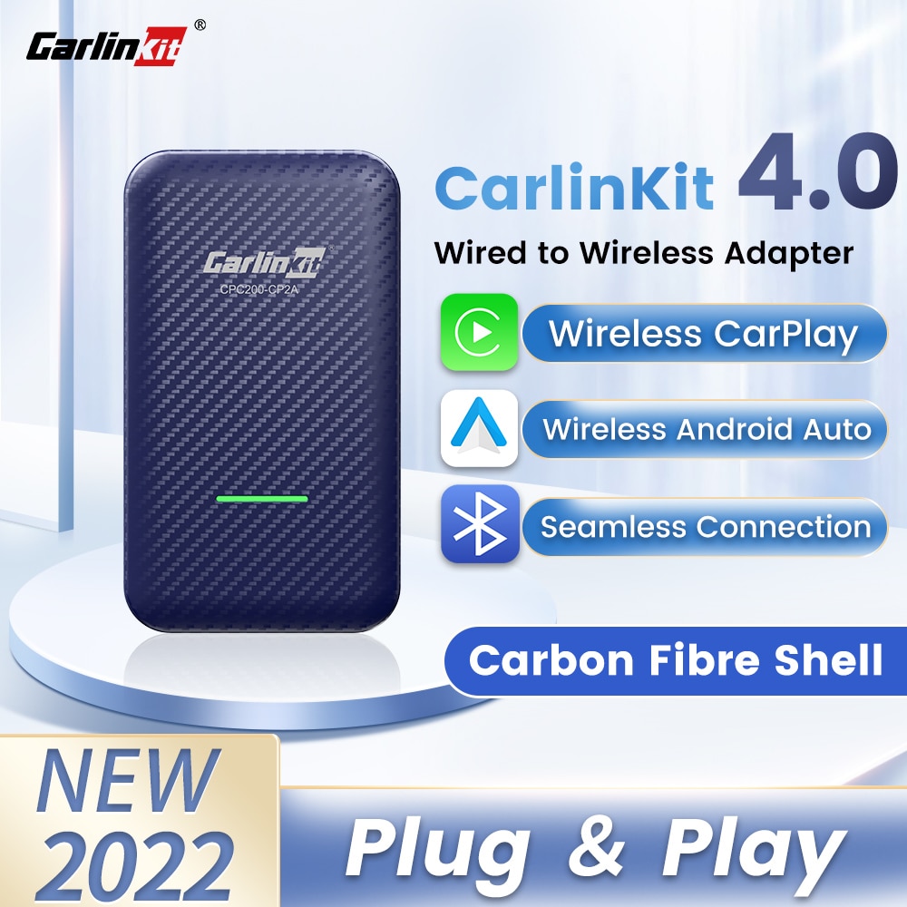 Carlinkit 4.0 Wireless CarPlay/Android Auto Wired to Wireless Adapter for Vw Skoda Toyota Peugeot Kia Mazda IPhone Android Phone