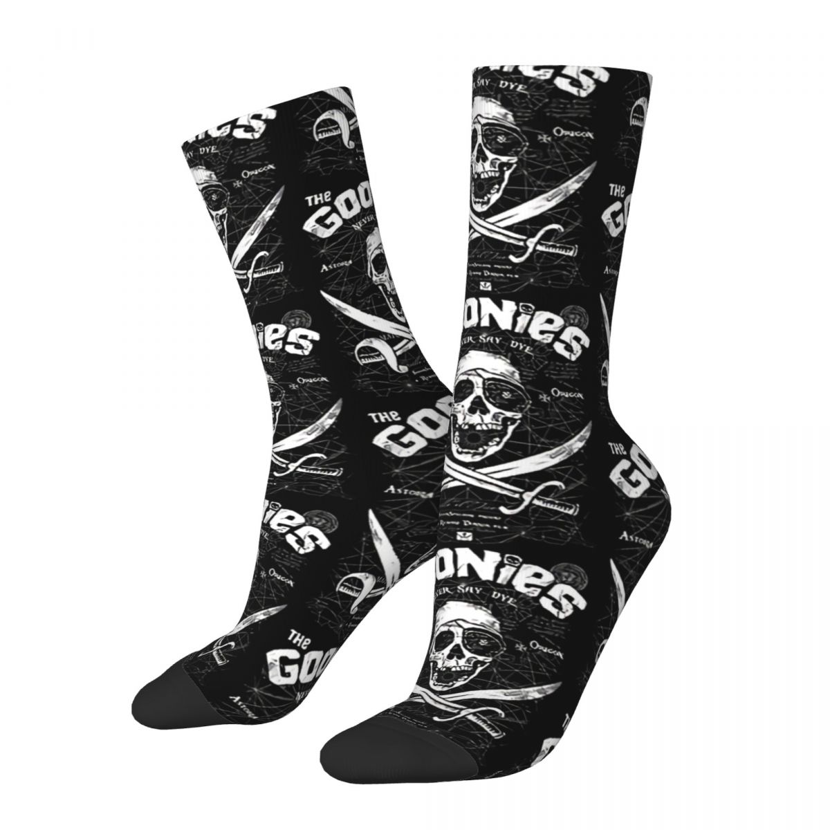 Happy Men's Socks GOONIES Retro Harajuku Skull Hip Hop Novelty Crew Crazy Sock Gift Pattern Printed