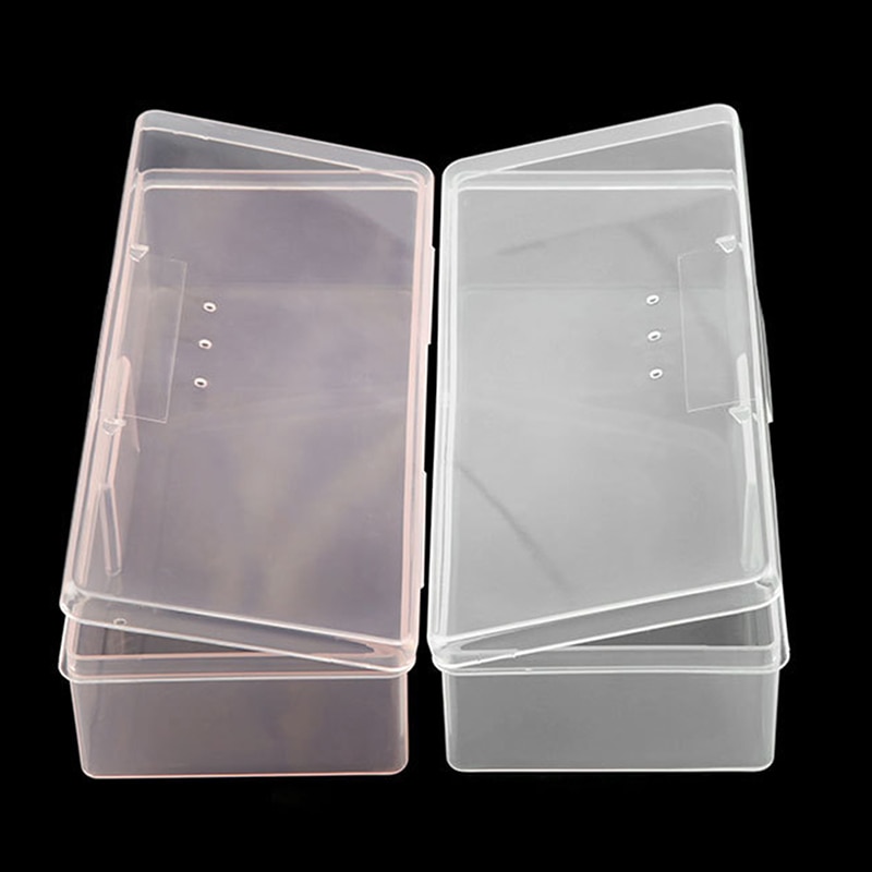 Transparent Plastic Nail Tool Storage Box Nail Art Rhinestones Decorations Case