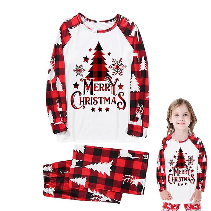 Family Christmas Jammies Soft Cotton Christmas Home Wear Parent-child Skin-friendly Women's Pajama Sets For Christmas And