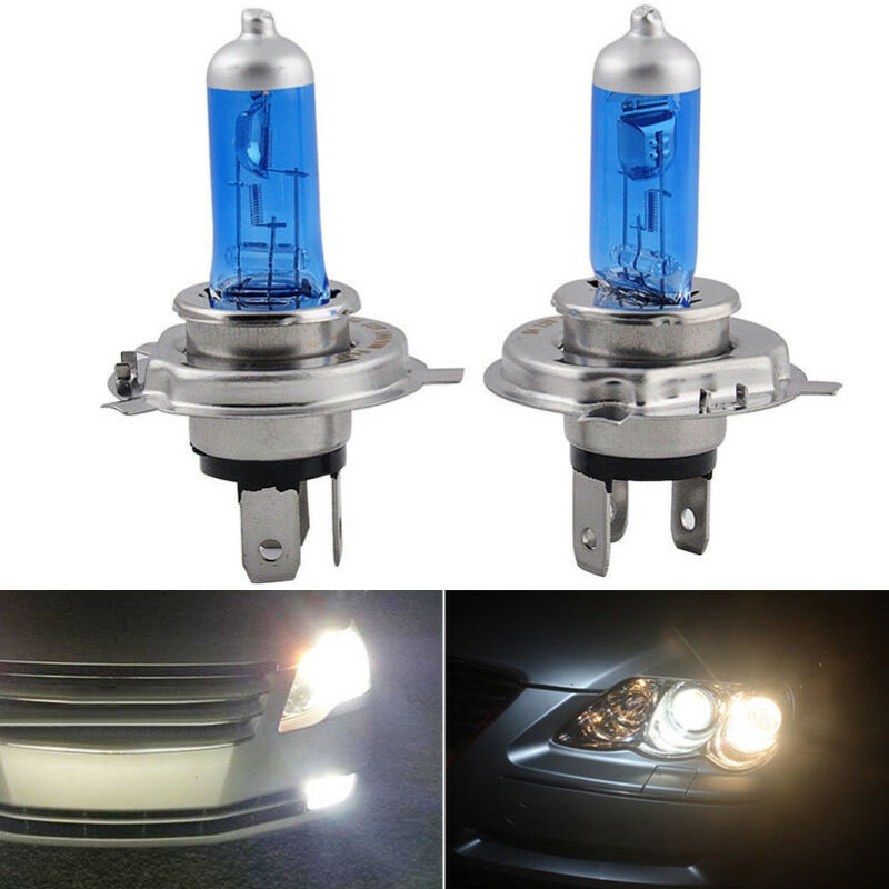 2 PCS H4 Xenon Light Bulb HB2 9003 Xenon White 12V 55W 6000K Bright Light Halogen Headlight Bulb Car Light