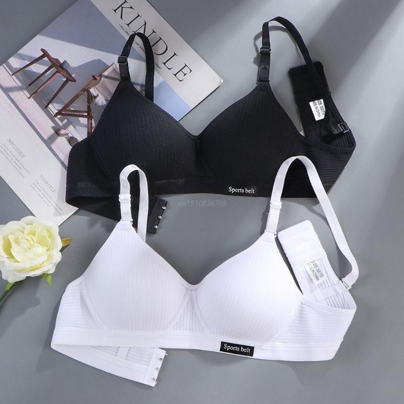 Women Teen Girls Thin Breathable Sports Cup Bra Wire Free Bra with Adjustable Straps for Women Girl Breathable Underwear