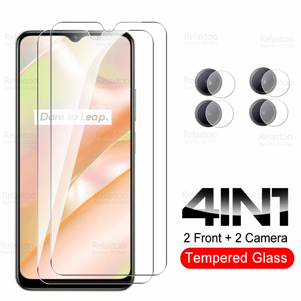 4in1 Camera Tempered Glass For Realme C33 Glass Screen Protector Realmy C35 C31 C30 C30S C 33 35 30 31 30S Armor Protective Film