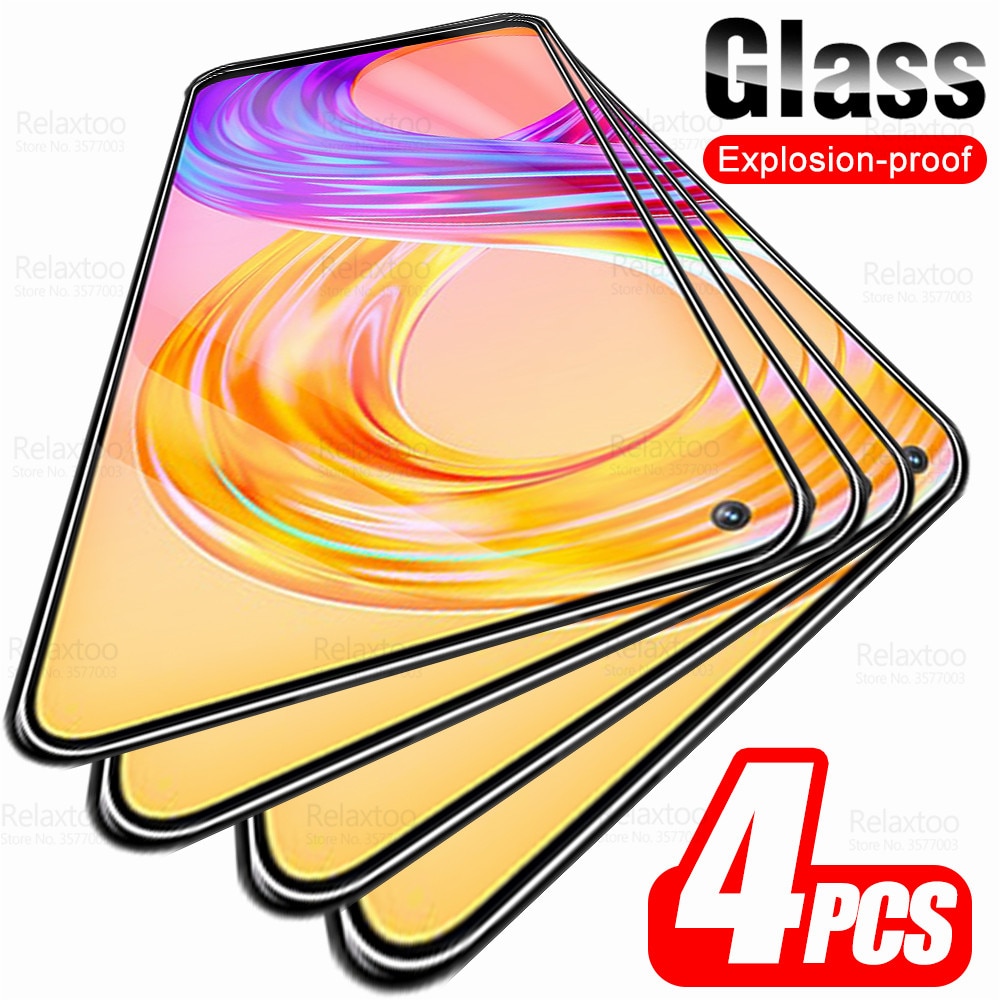 4pcs Tempered Glass For Oppo Realme 8 5G 4G Realme8 8Pro Realmi Realmy 6 7 Pro 6i 7i 6s Screen Protector Cover Protective Film