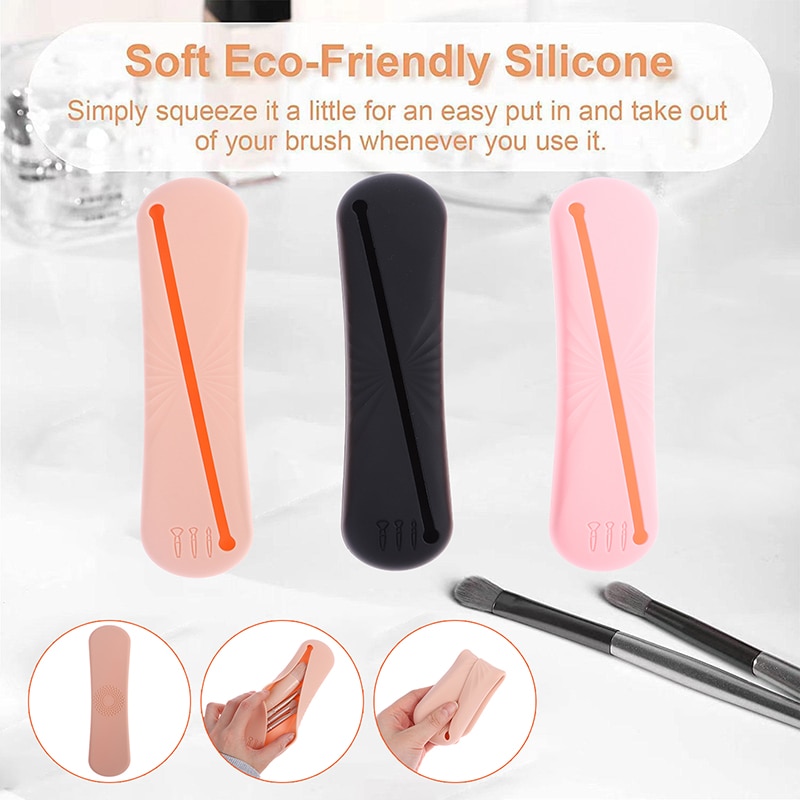 Portable Large Capacity Makeup Brush Bag Cosmetic Organizer Travel Silicone Makeup Brush Pouch
