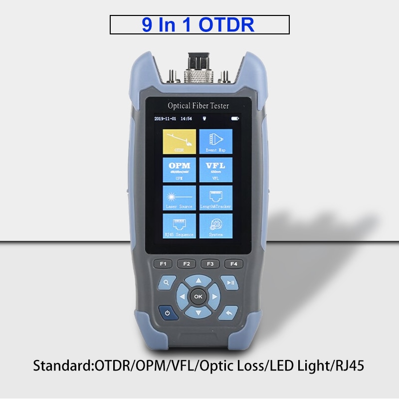 Mini Pro OTDR 9in1 1310/1550nm +VFL 60KM 24/22dB Laster Source Optical Reflectometer 980rev Built in OPM VFL OLS SC Port Test