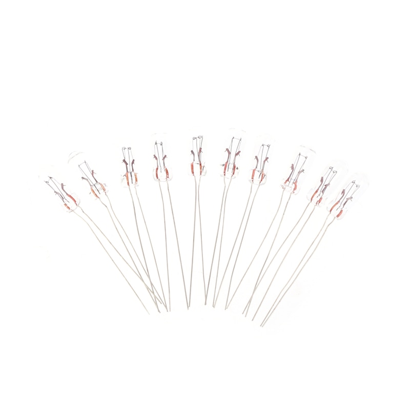 10Pcs Clear Car Instrument Light T4 12V 1W Mini Car Light Halogen Bulbs Width Light Warm White Light Radio Switch Button Bulbs