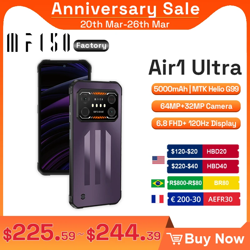 IIIF150 Air1 Ultra Rugged Helio G99 Phone 6.8" FHD+ 120Hz Display 64MP Camera Night Vision IP68 / 69K Global Version Smartp
