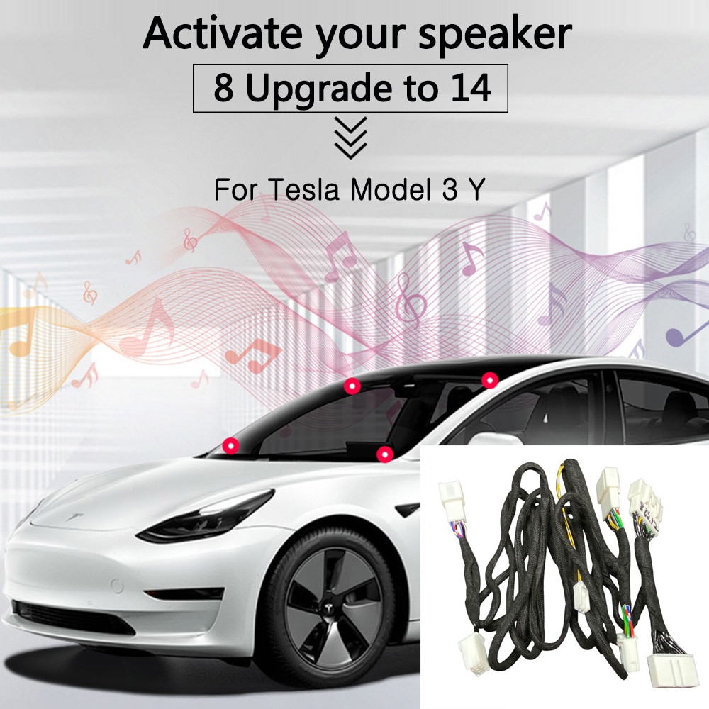 Standard Range Plus Audio Inactive Activation Wire Harness SR+ Horn Cable Speaker For Tesla Model 3 2018 2019 2020 2021 2022