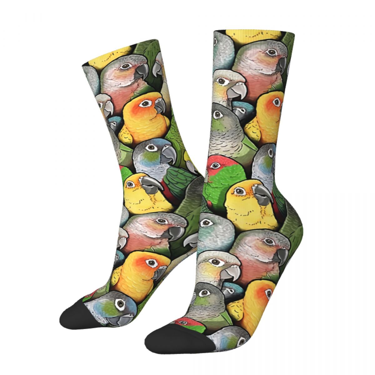 Funny Men's Socks Colour Of Conures Retro Harajuku Cute Bird Animal Hip Hop Casual Crew Crazy Sock Gift Pattern Printed