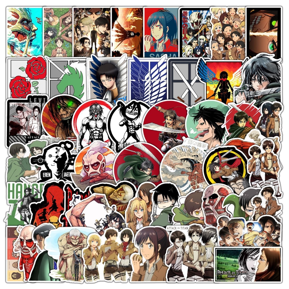 10/50PCS Anime Attack On Titan Shingeki no Kyojin Sticker DIY Laptop Luggage Skateboard Graffiti Decals Sticker for Kid Toys