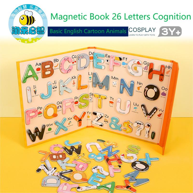 Children's Foldable Portable Letter Cognition Matching Magnetic Puzzle Baby English Magnetic Book Sticker книжная наклейка