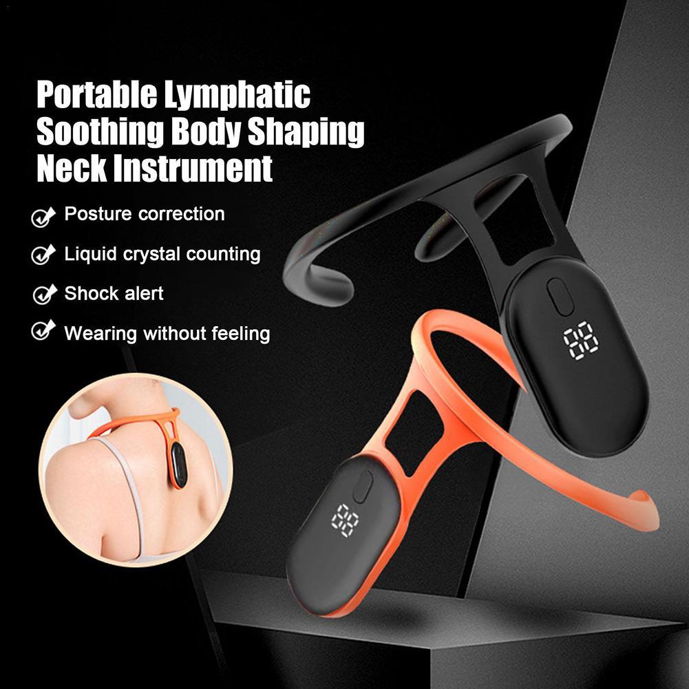 Portable Ultrasonic Lymphatic Soothing Body Shaping Neck Instrument Hump Back Correction Belt Intelligent LCD Sitting Reminder