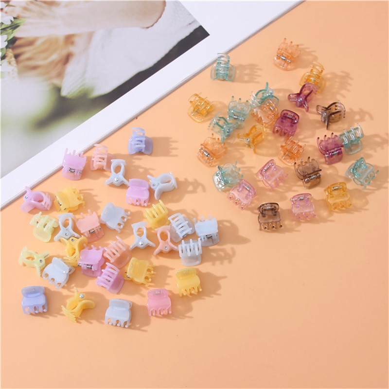 100Pcs Small Baby Girls Mini Hairpin Mix Color Hair Claw Clips for Kids Hairpins Headwear Accessories Hair Crab Claw Grip Bangs