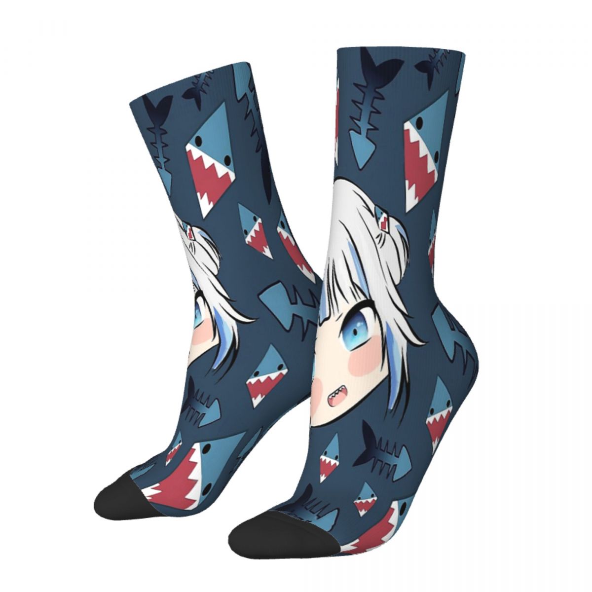 Gawr Gura Hololive Cute Kawaii Girl Socks Male Mens Women Spring Stockings Harajuku