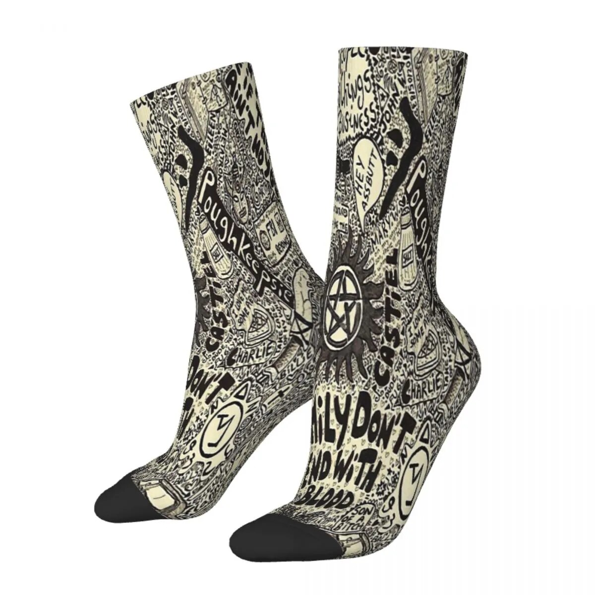 SPN Supernatural Socks Male Mens Women Winter Stockings Hip Hop