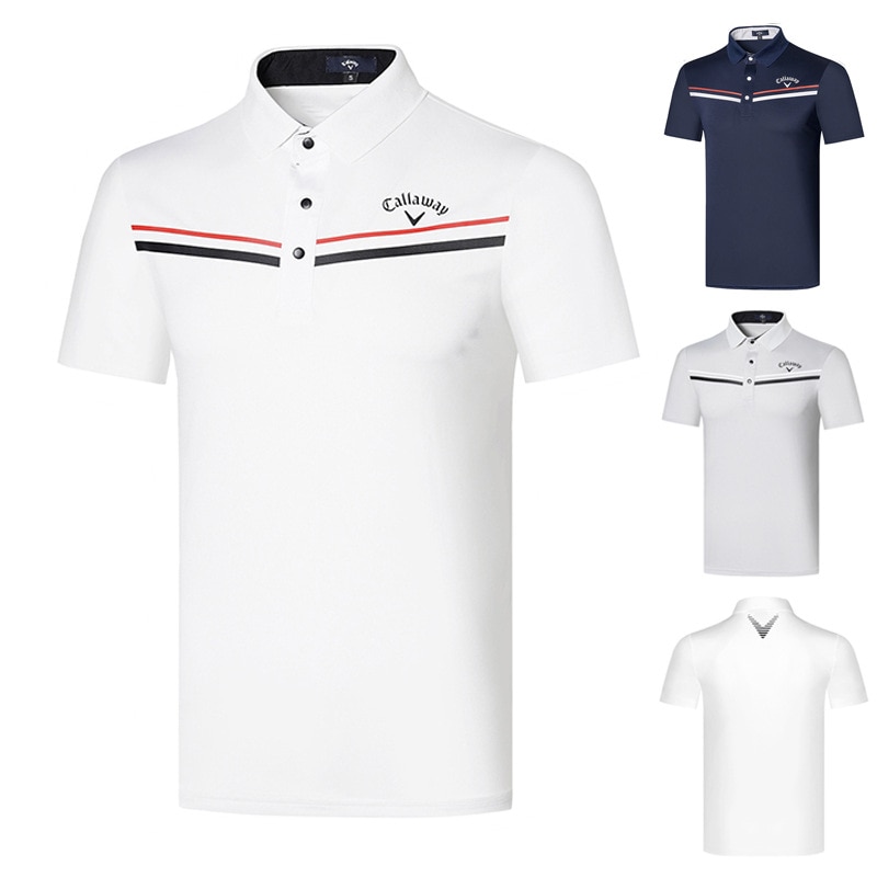 22 summer new golf men's T-shirt breathable quick drying short sleeve sweat wicking outdoor sports polo shirt loose jersey