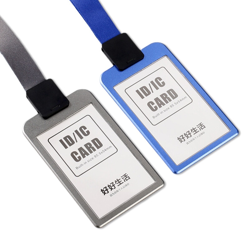 DEZHI Aluminium Alloy Employee Name ID Card Cover Metal Work Identity Badge ID Business Case Credit Card Holder Wallet Case