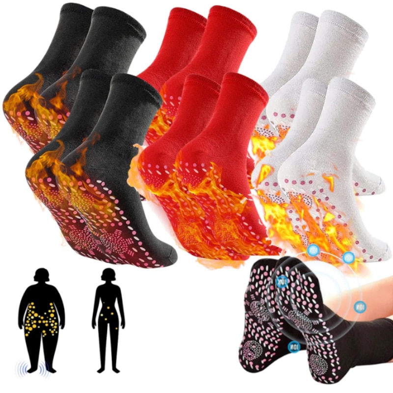 1Pairs Tourmaline Slimming Health Sock Winter Warm Thermal Self-Heating Socks Health Care Socks Short Sock Magnetic Therapy Sox