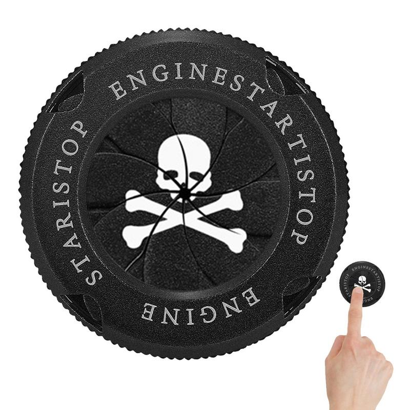 Car Engine Button Skull Pattern Alloy Cover Motorcycle Key Lighter Ignition Device Protector Automotive Start Button Accessories