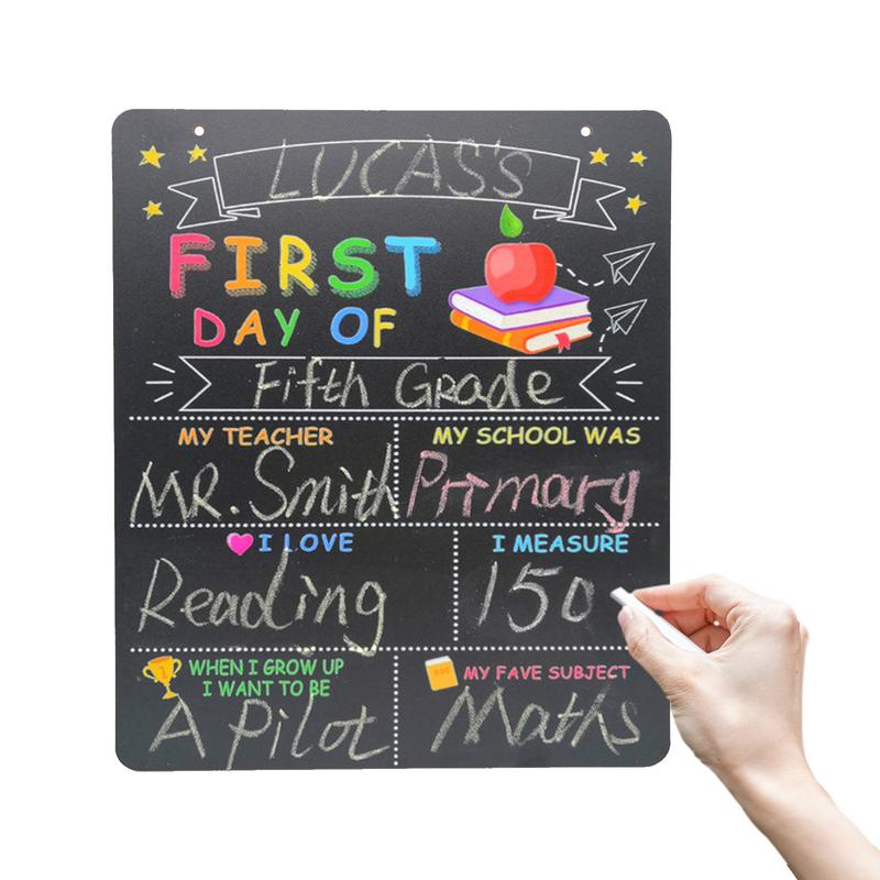 First Day School Chalkboard Colorful DIY School Board Unique School Sign Chalkboard Reusable School Supplies Creative Preschool