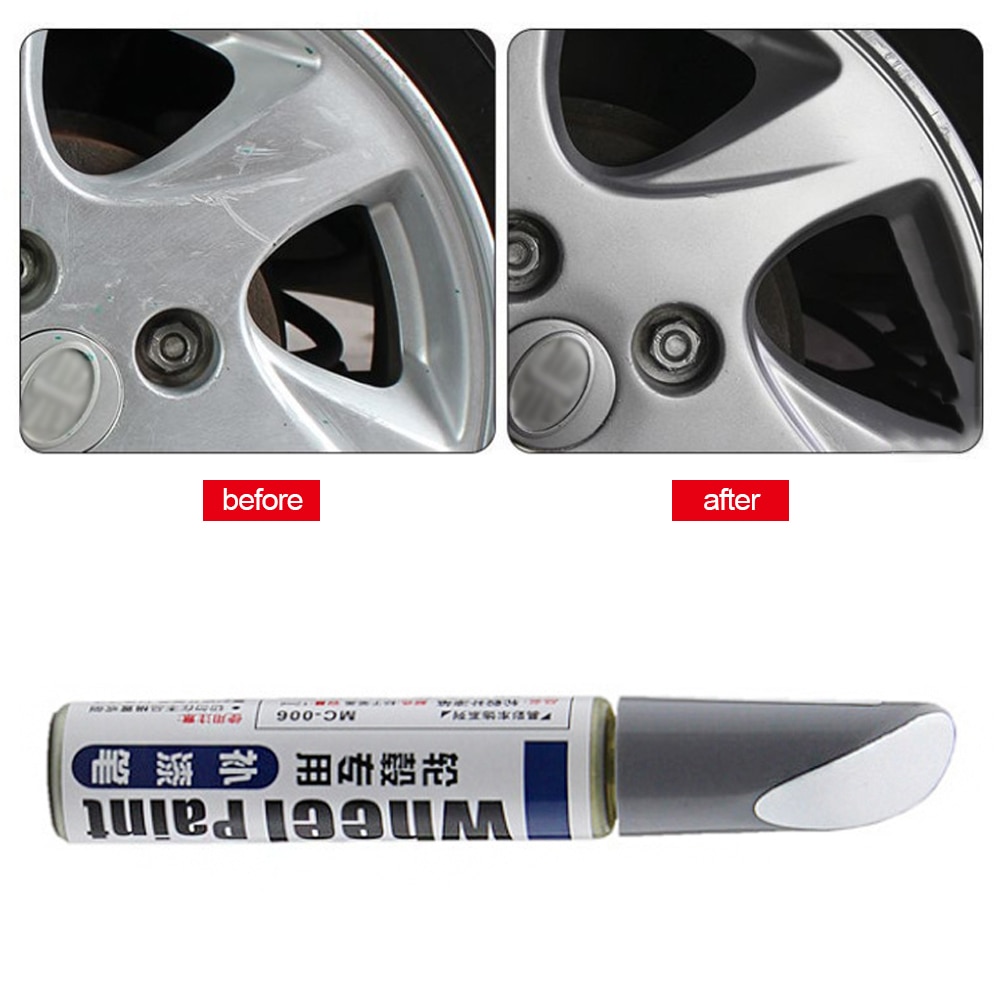 New Arrival 12ml Silver Alloy Wheel Touch Up Pen Repair Paint Curbing Scratch Maker with Brush Car Scratch Remover Waterproof