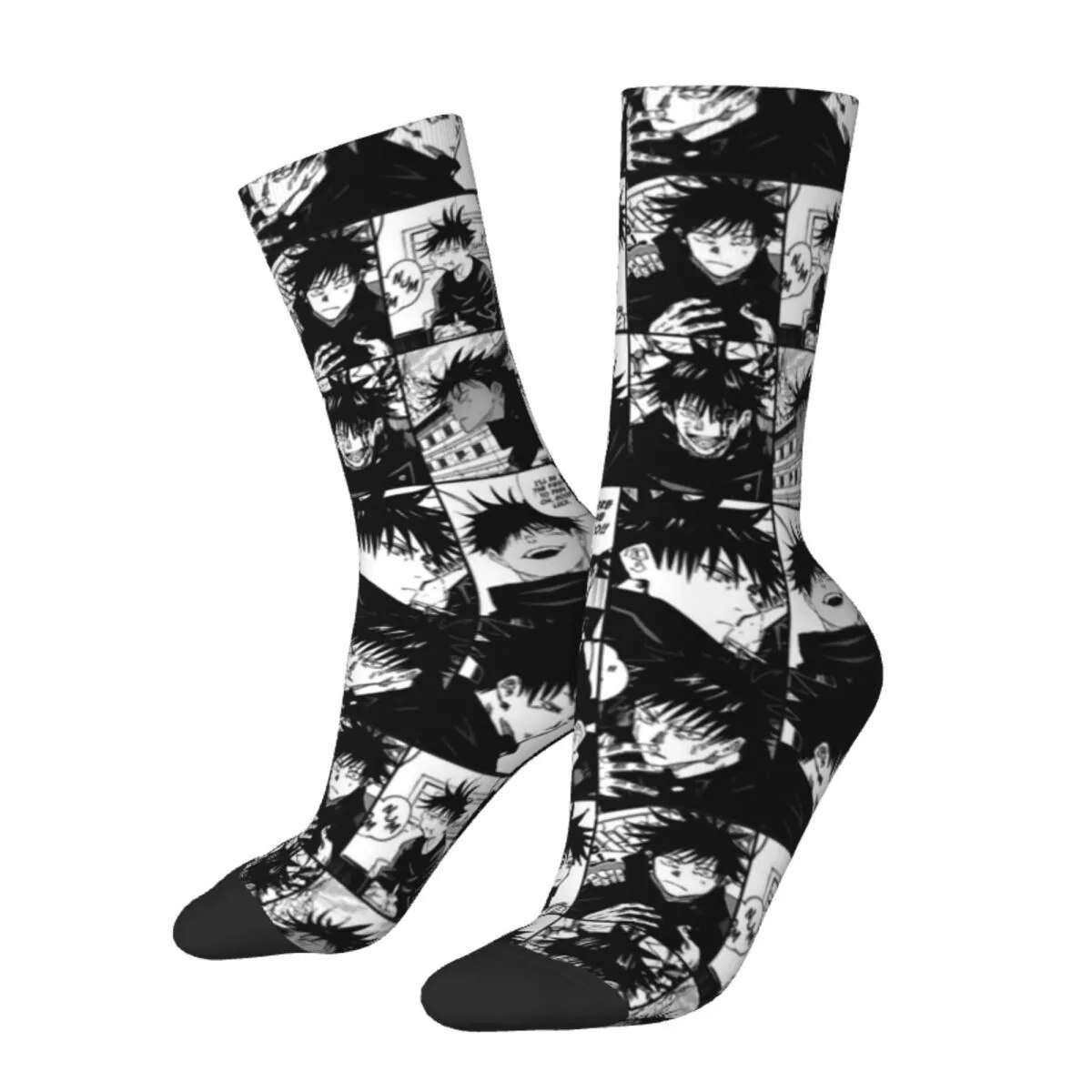 Winter Warm Colorful Unisex Fushiguro Megumi Manga Collage Socks Anime Breathable Basketball Socks
