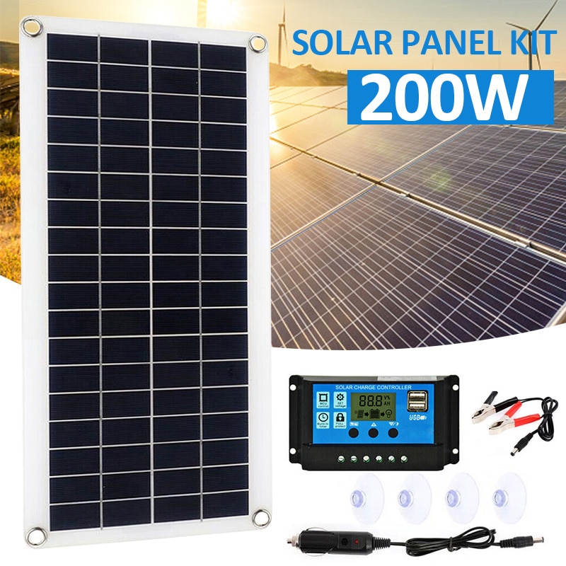 200W Solar Panel Kit 12V 40A Battery Charger Controller for Caravan Boat Outdoor