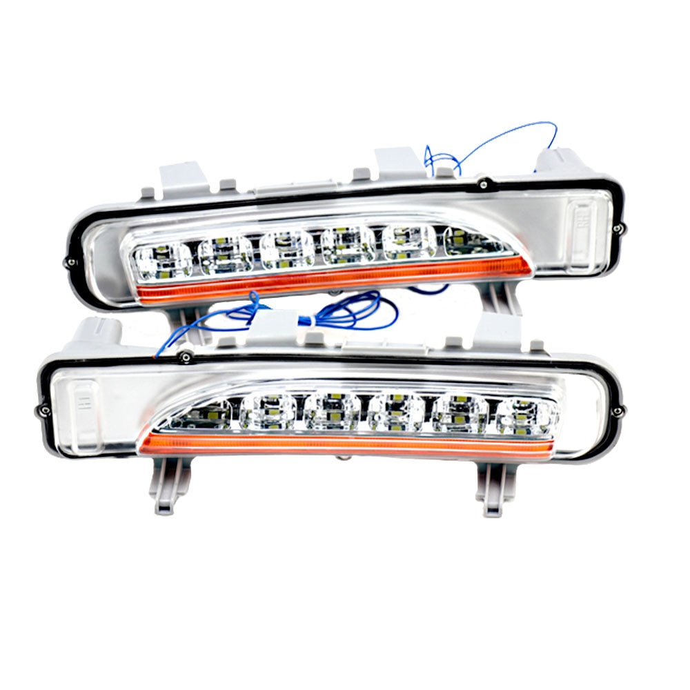 2* 12V ABS LED Daytime Running Lights Yellow +White Waterproof Auto LED Lights Accessories Fit for Ford Edge 2011-2014