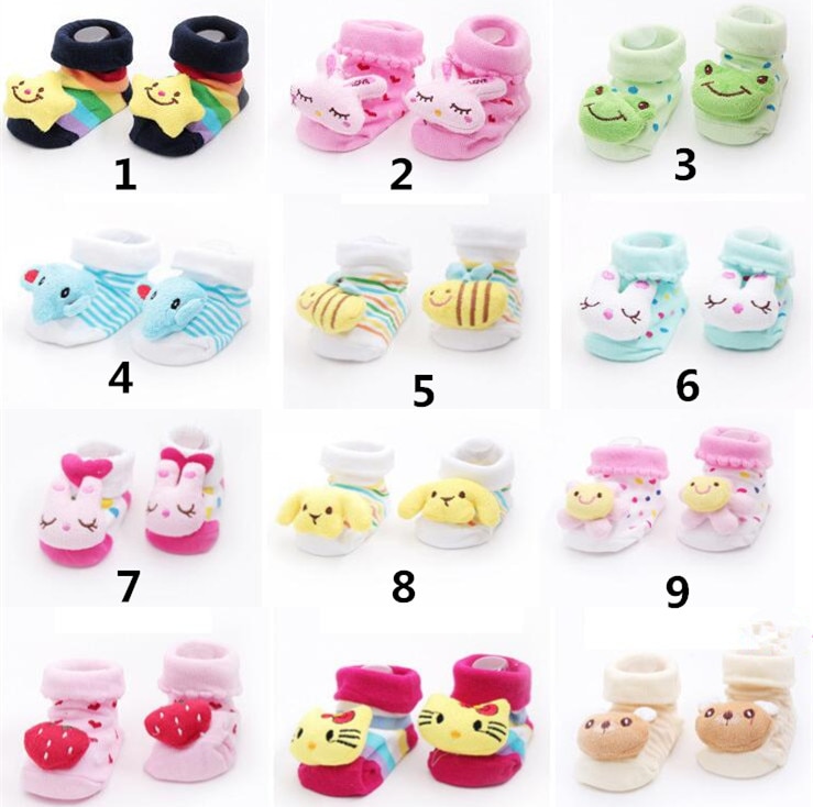 Baby Fashion Cotton Socks Infants Cute Keep Warm Cartoon Stereo Socks Children Learning To Walk Anti-Skid Kids Sock