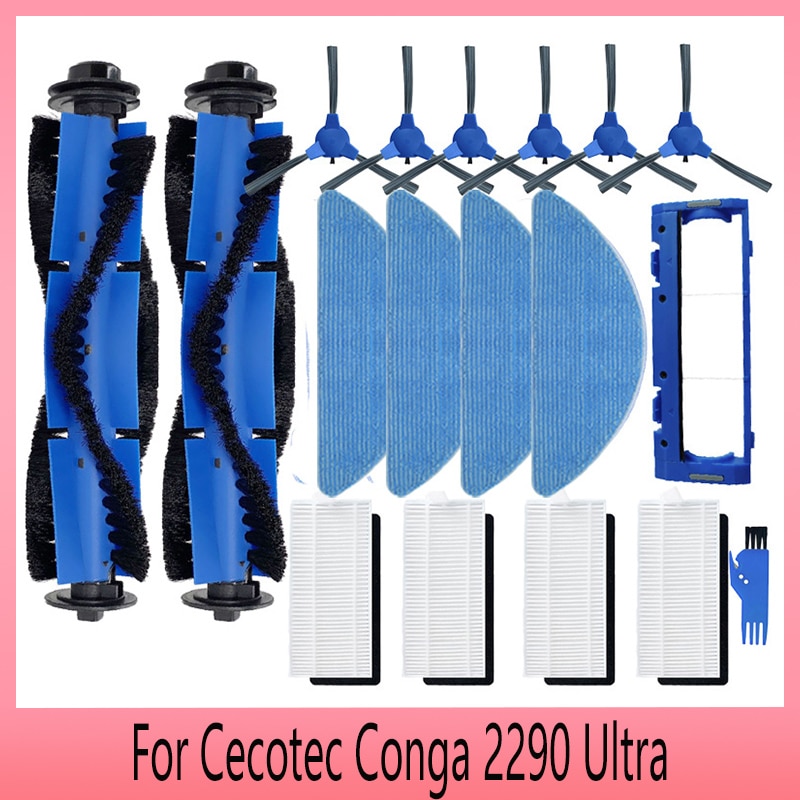 For Cecotec Conga 2290 Ultra 05661 Robot Vacuum Replacement Spare Parts Accessories Main Side Brush Hepa Filter Mop Rag