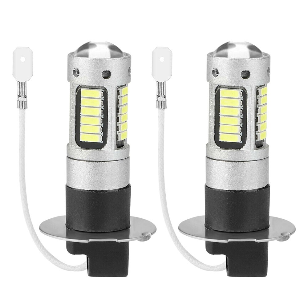 2Pcs H3 Super Bright LED Fog Driving DRL Light Bulbs Kit 6000K White