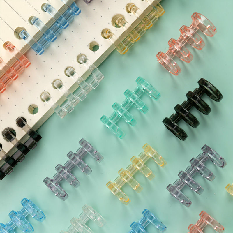 5pcs 4-hole Book Binder Ring Buckle Loose-leaf Paper Ring Coil Binding Strip Folder Segmented Binder Diy Plastic Clip Ring