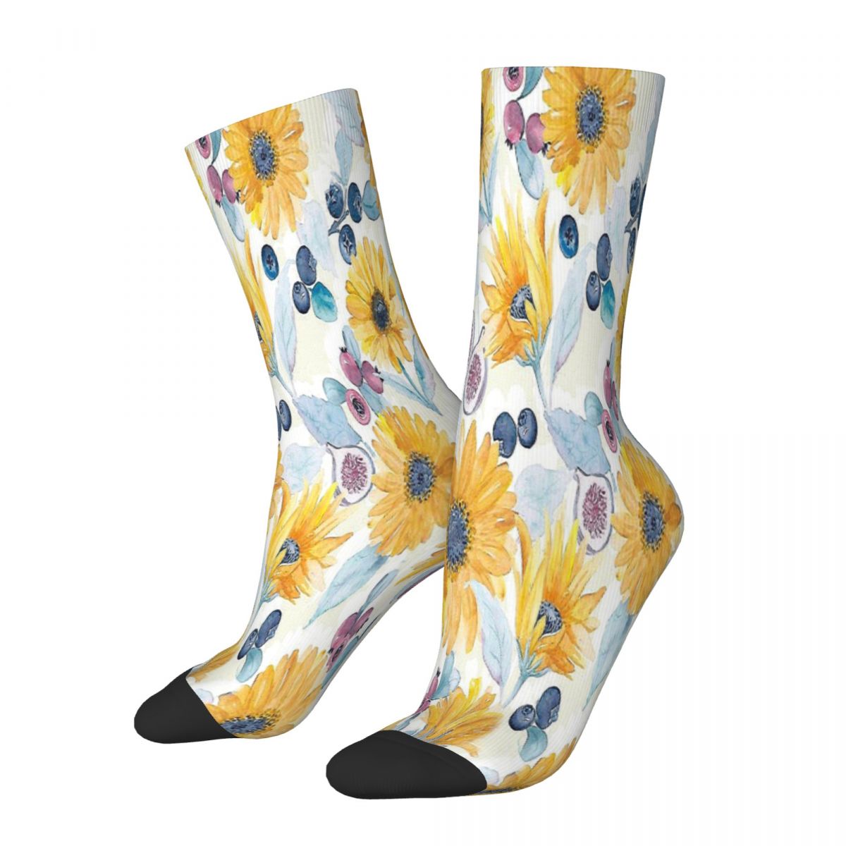 Autumn Fig Sunflower Sun Flower Flowers Socks Male Mens Women Winter Stockings Polyester